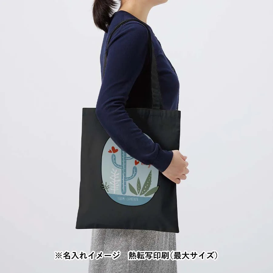 オーガニックコットンフラットショルダートート ブラック