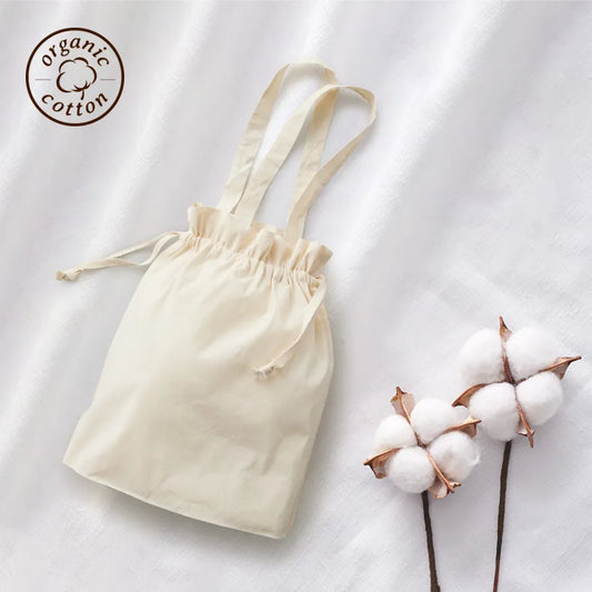 オーガニックコットンガゼット巾着トート ナチュラル
