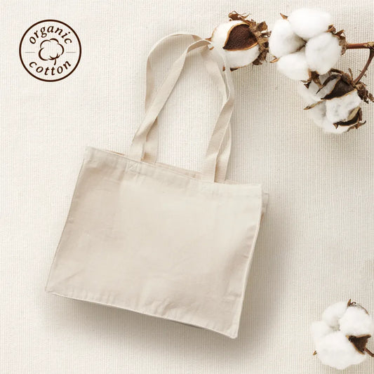 オーガニックコットンキャンバスボックストート ナチュラル