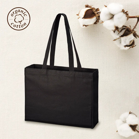 オーガニックコットンキャンバスボックストート ナイトブラック