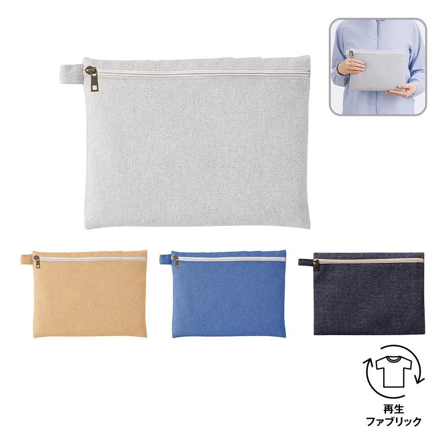 シャンブリックキャンバスフラットポーチ(L) - 販促日本一