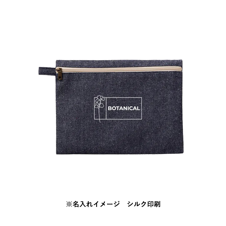 シャンブリックキャンバスフラットポーチ(L) - 販促日本一