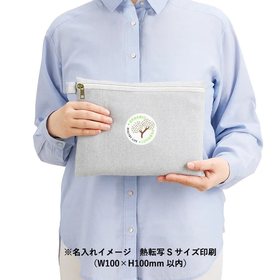 シャンブリックキャンバスフラットポーチ(L) - 販促日本一