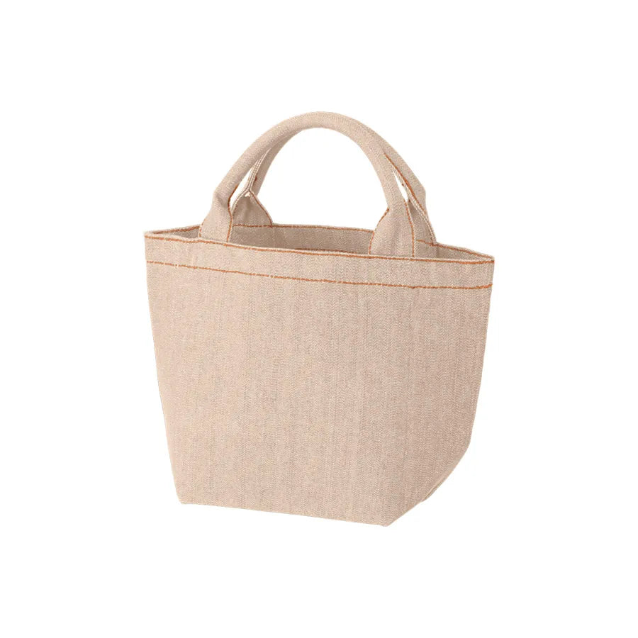 【シルク印刷必須商品】デニムライクパイプハンドルトート(S)