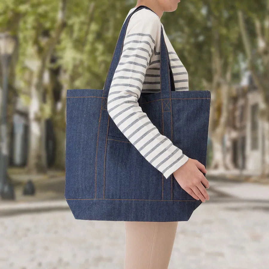 【シルク印刷必須商品】デニムライクライントート(M)