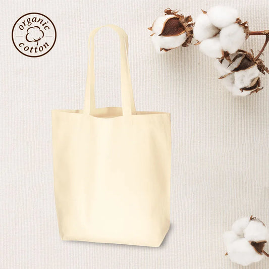 オーガニック厚手コットンバッグ(L) ナチュラル