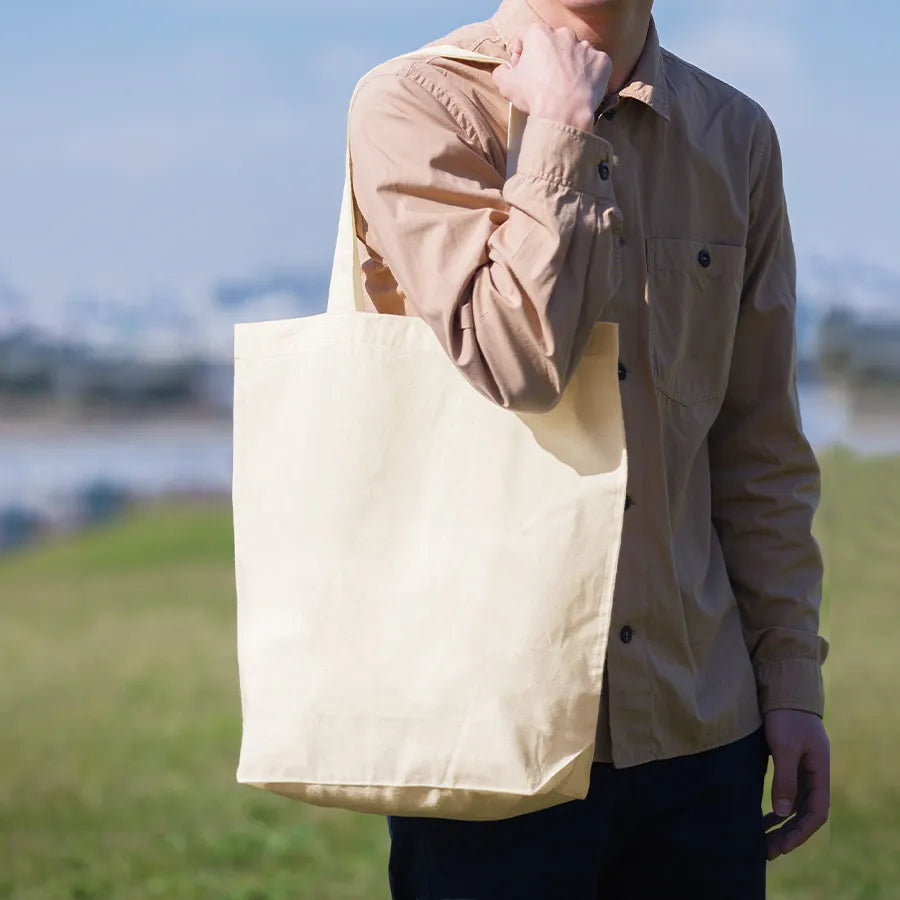 オーガニック厚手コットンバッグ(L) ナチュラル