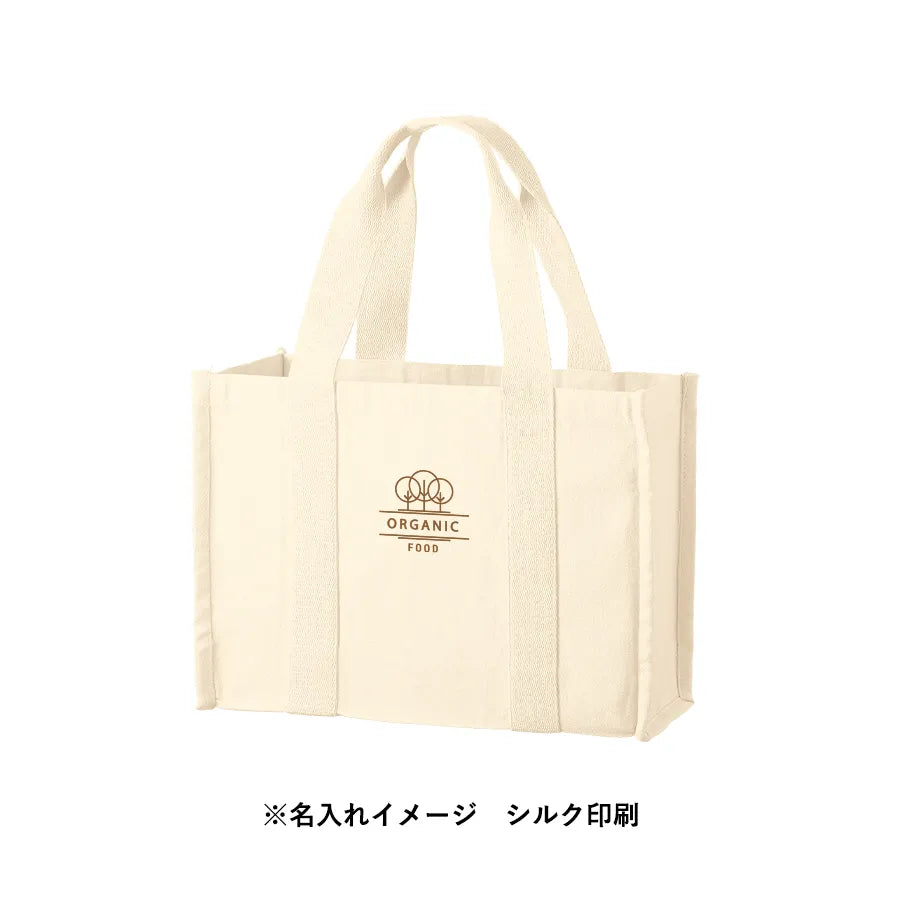 オーガニックコットンキャンバススクエアライントート ナチュラル