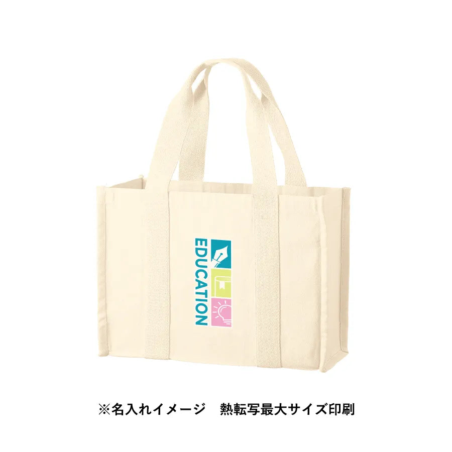 オーガニックコットンキャンバススクエアライントート ナチュラル