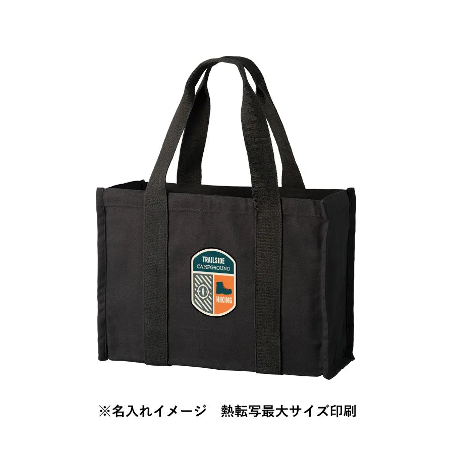 オーガニックコットンキャンバススクエアライントート ナイトブラック