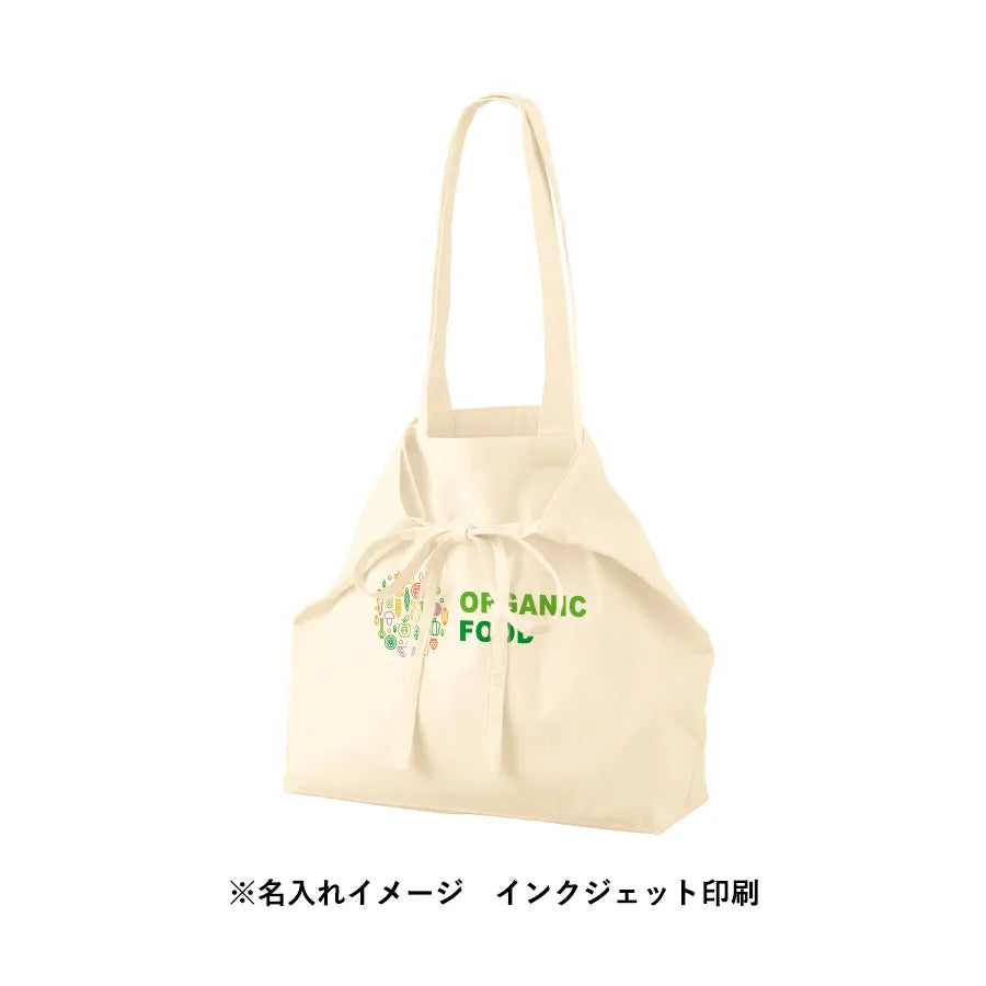 オーガニック厚手コットン紐リボントート ナチュラル