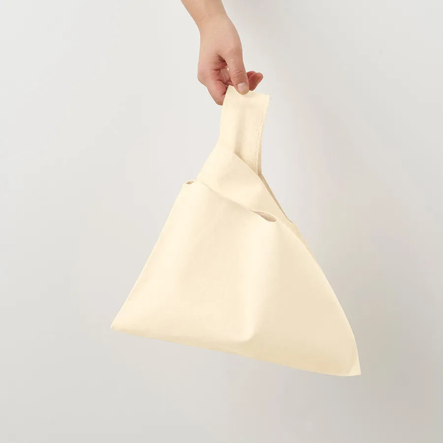 厚手コットンフラットミニマルシェバッグ ナチュラル