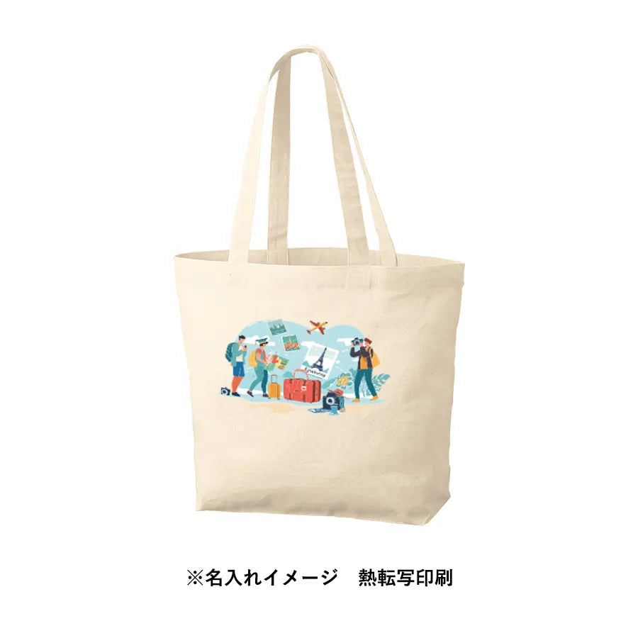 厚手コットンベーシックトート(M)ワイド ナチュラル