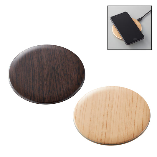 木目調ワイヤレス充電器 ラウンド10W