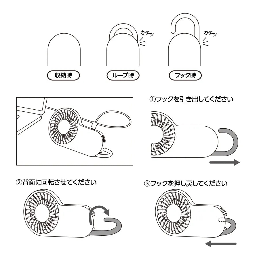 コンパクトハンディUSBファン