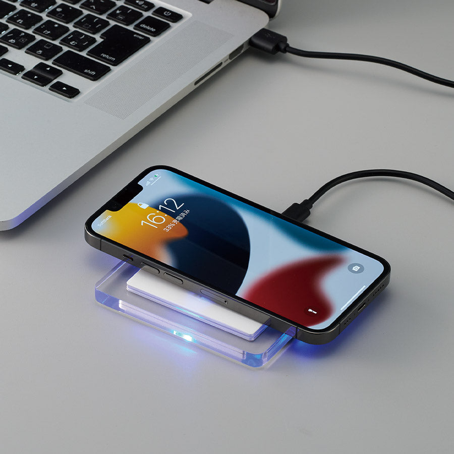 クリアワイヤレス充電器 スクエア 5W