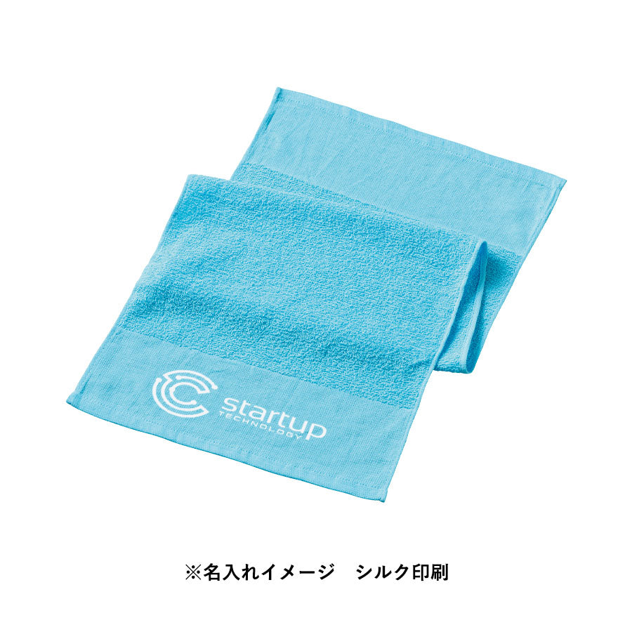 【100枚 名入れ可】おくばりタオル(海外製750g/ダース 200匁相当)にシルク印刷で名入れしたイメージ
