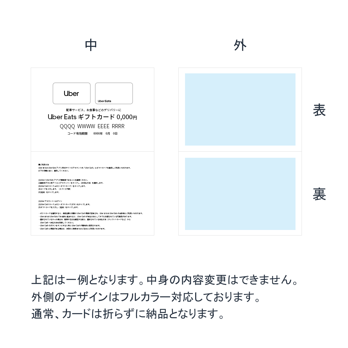 オリジナルデザイン UberEats ギフトカード