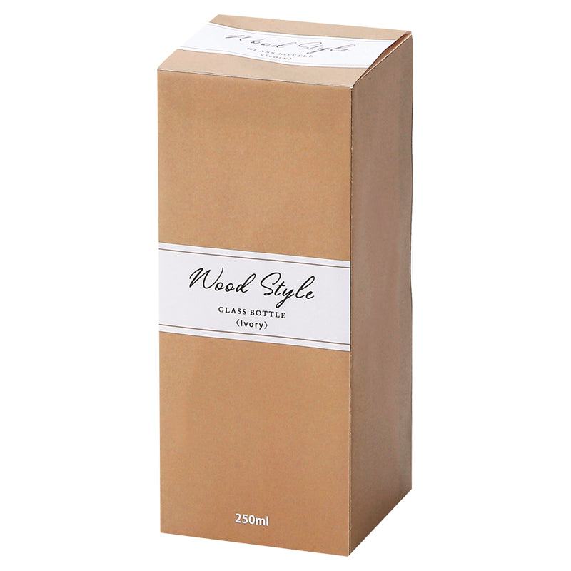 ウッドスタイル耐熱ガラスボトル(カバー付きの化粧箱の写真