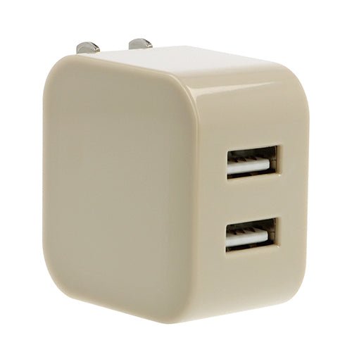 2ポートUSBアダプター(3.4A)(グレージュ) - 販促日本一