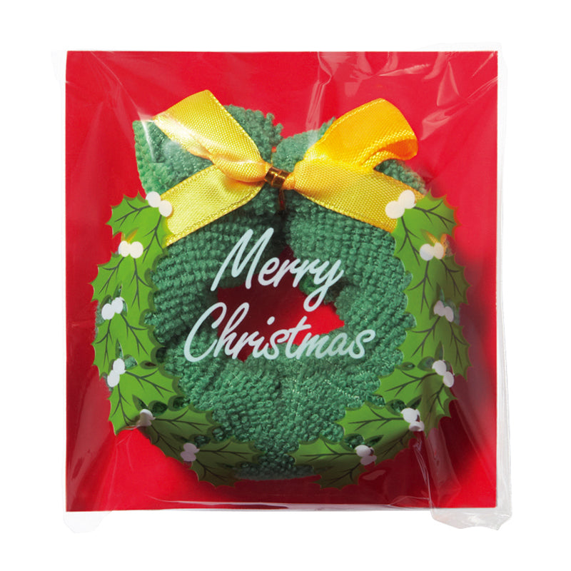 クリスマスリースミニタオル