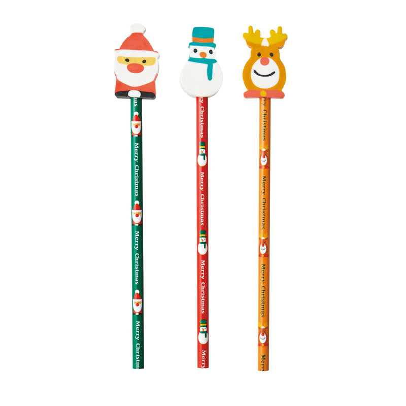 クリスマス消しゴム付き鉛筆