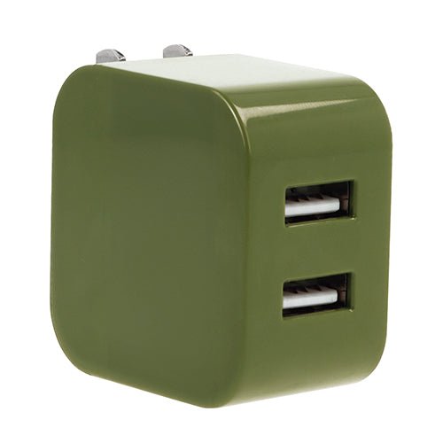 2ポートUSBアダプター(3.4A)(オリーブ) - 販促日本一