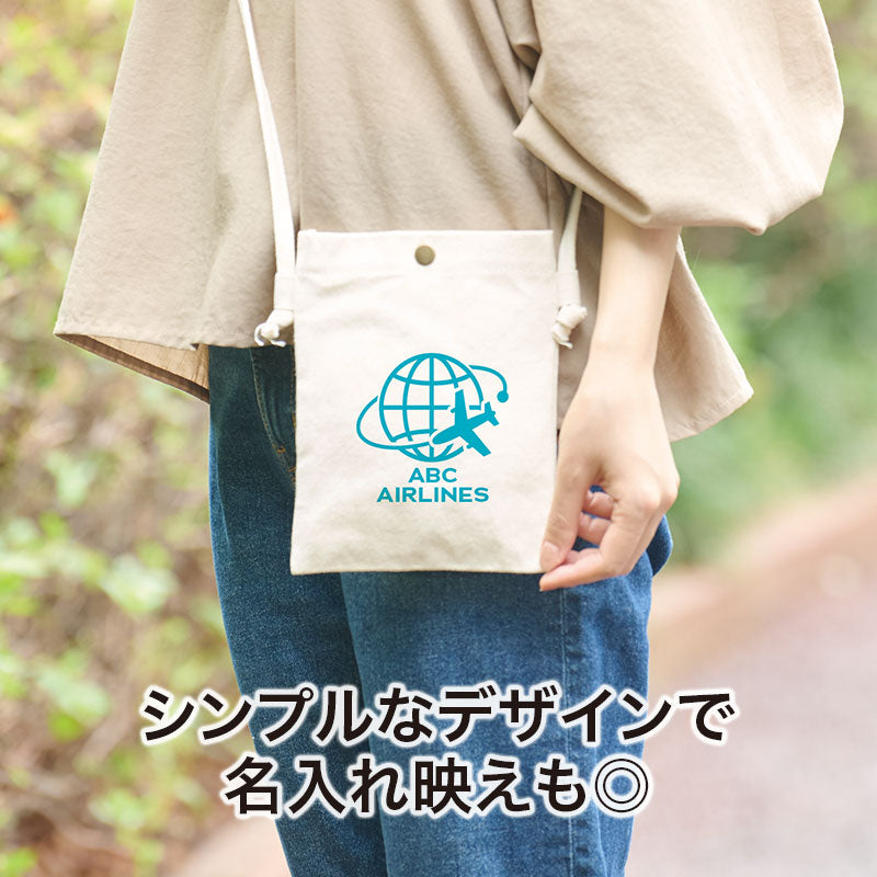 カラモ コットンスマホサコッシュ ナチュラル