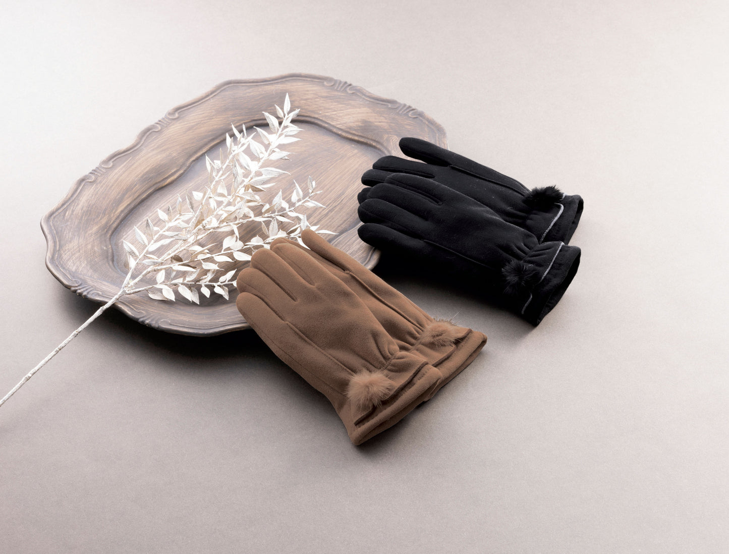 ルルサ／ファー付ファッショングローブ