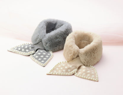 ビジュー付ニット＆ファーティペット