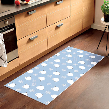 キッチンクッションマット 雪の妖精シマエナガ