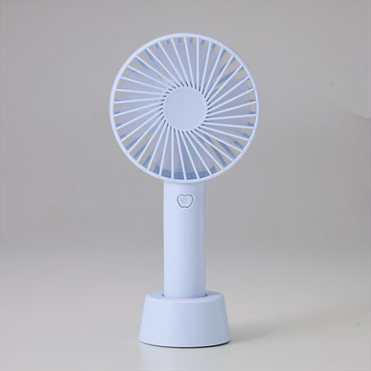 オルUSB充電式ハンディファン ライトブルー　全体