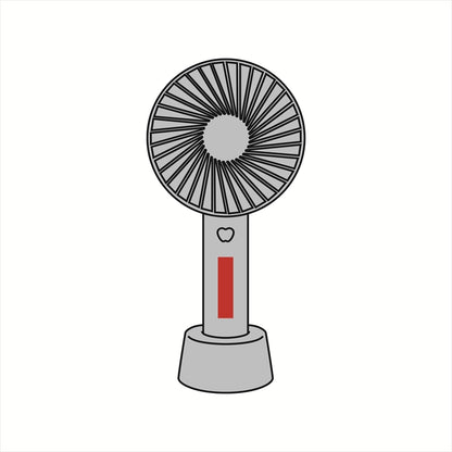 オルUSB充電式ハンディファン ライトブルー　名入れ箇所イメージ