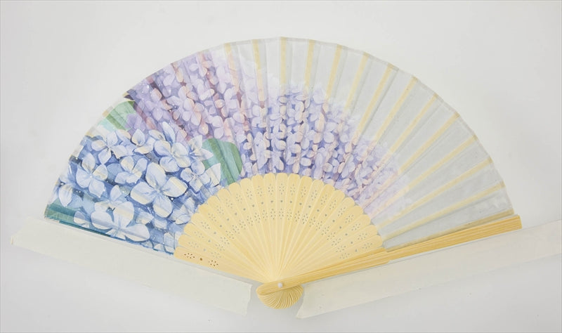 扇子紫陽花　ホワイト