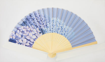 扇子紫陽花　ブルー