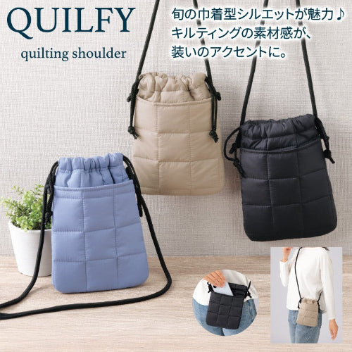 【キルフィー】キルティングショルダーは旬の巾着型シルエットが魅力です