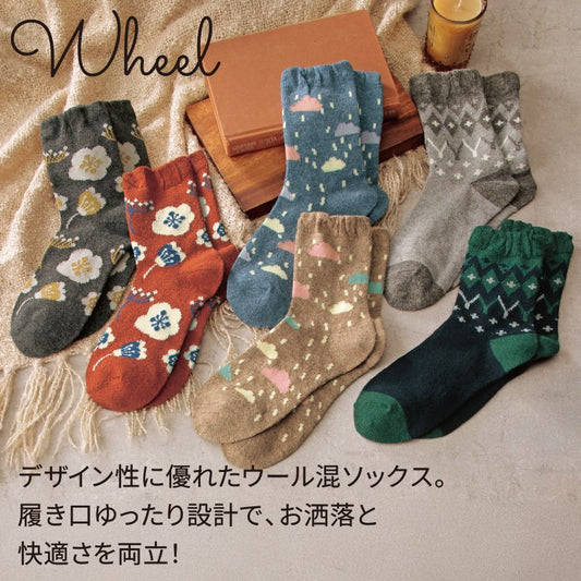 【ウィール】ウール混ソックス（足首ゆったり）