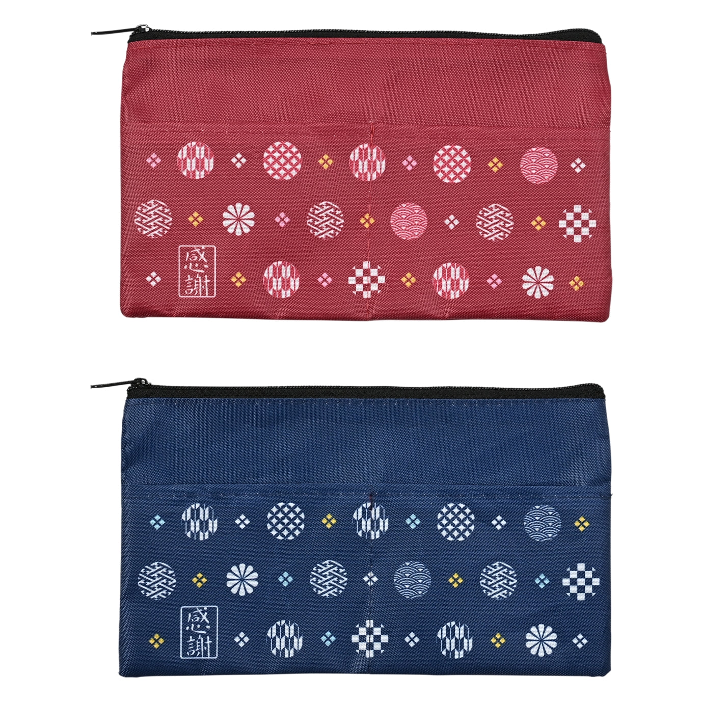 「感謝」丸小紋ポケット付きポーチ