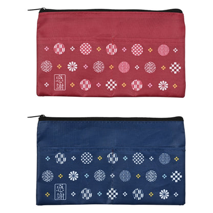 「感謝」丸小紋ポケット付きポーチ