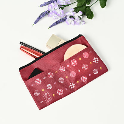 「感謝」丸小紋ポケット付きポーチ