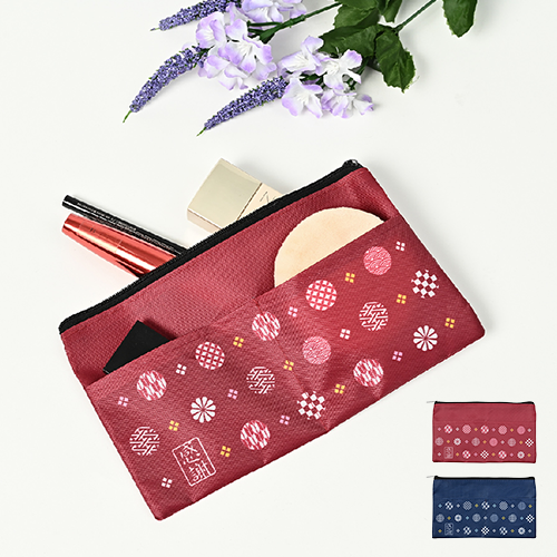 「感謝」丸小紋ポケット付きポーチ