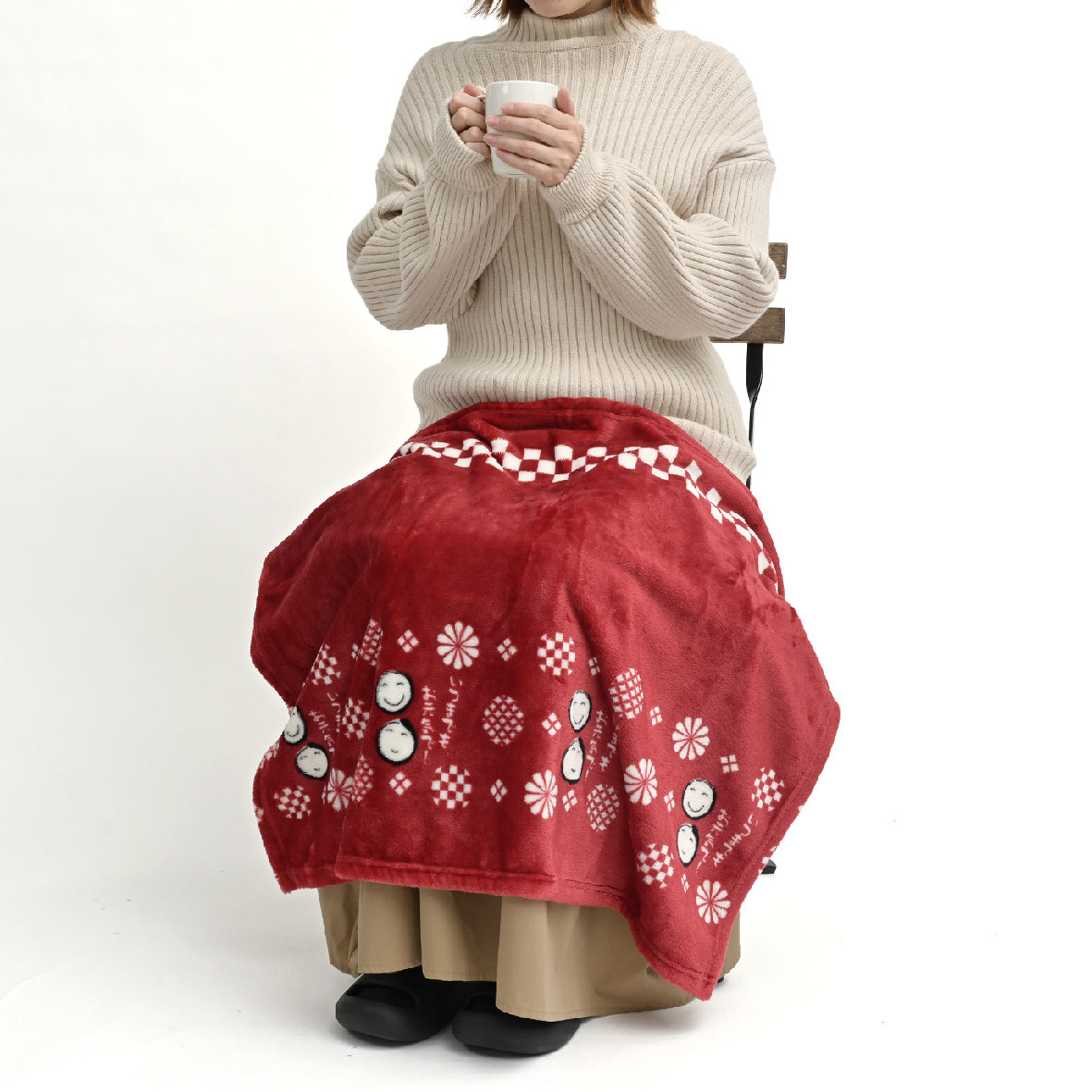 「健康長寿」ふわふわひざ掛け