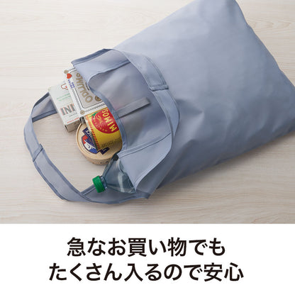 カラモ たためるフラットビッグエコバッグに商品を詰めてあるイメージ