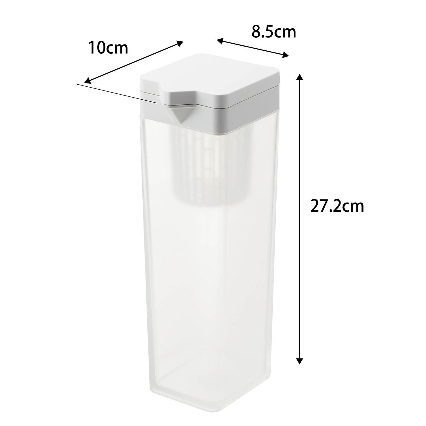 倒して置ける冷水筒 タワー ティーバッグ入れ付き