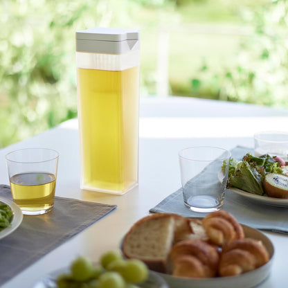 倒して置ける冷水筒 タワー ティーバッグ入れ付き