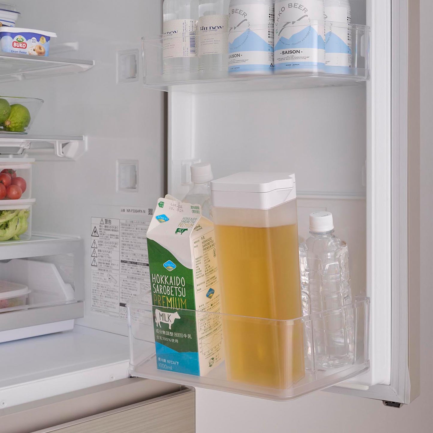 倒して置ける冷水筒 タワー ティーバッグ入れ付き