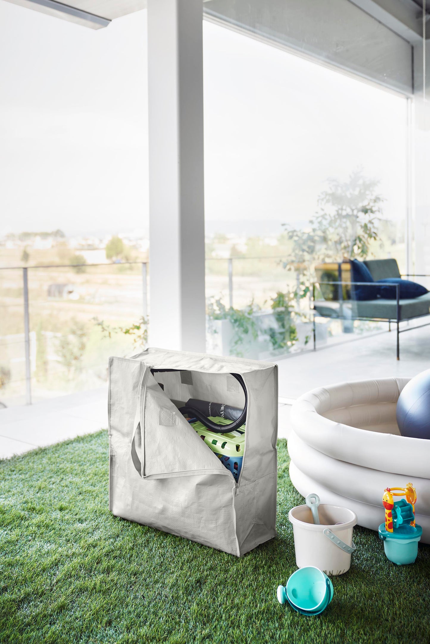 ポリエチレンシートポケット付きおもちゃ収納バッグ タワー