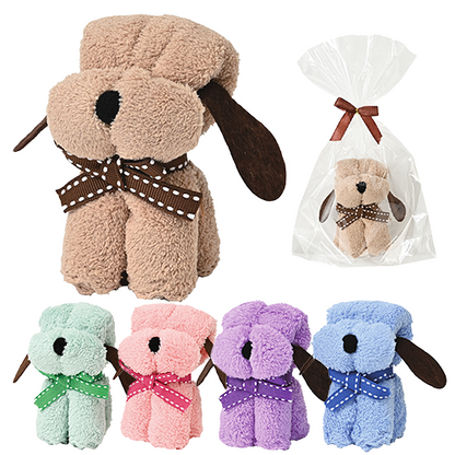 ふんわりわんこタオルハンカチ