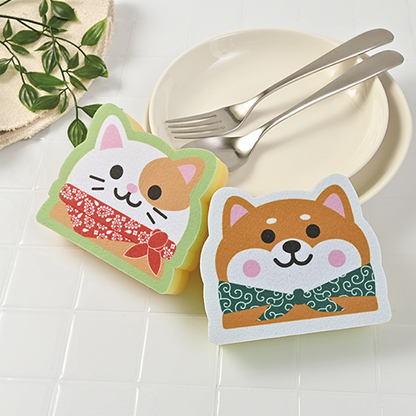 わんにゃんダイカットキッチンスポンジ（1コ入）