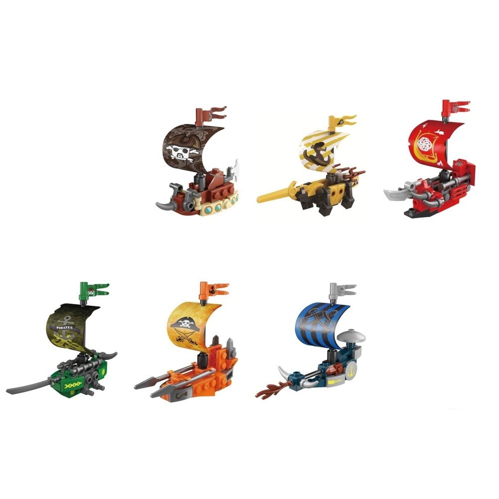 ポケットブロック　七つの海の海賊船１組  ６種類